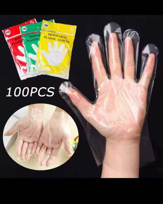 100pcs Food grade disposable kitchen clear gloves