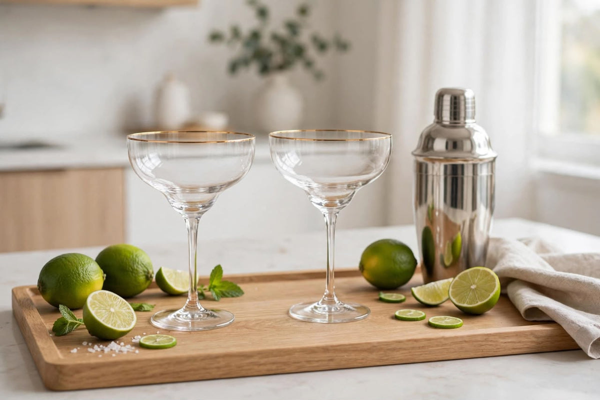 High quality Gold Rim Margarita / Coupe Glass