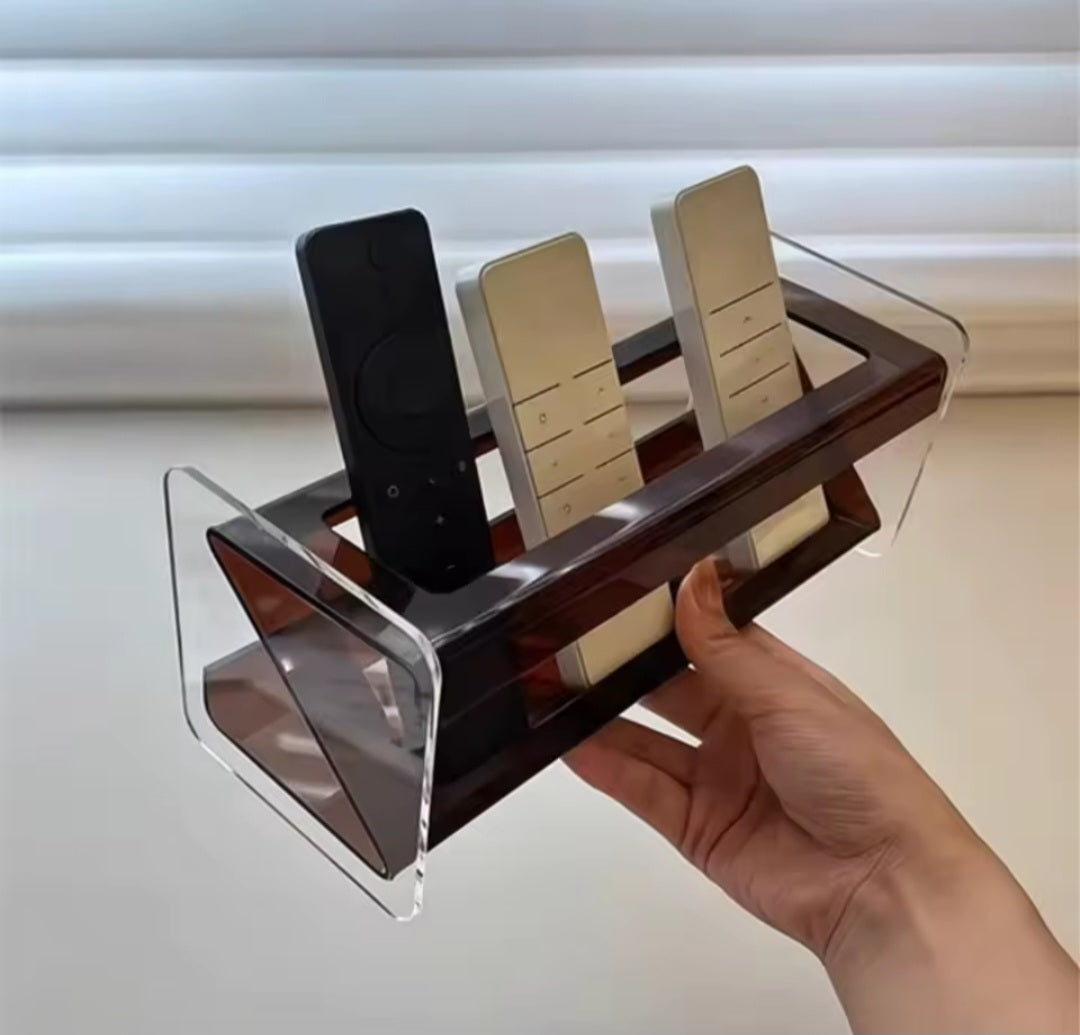 High quality acrylic remote holder. Clear brown
