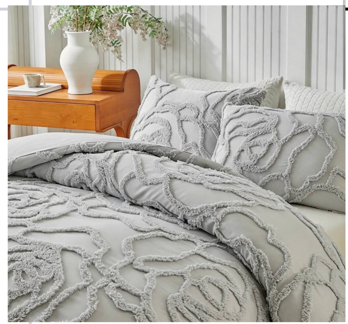 embroidery Rose Grey   220*240cm            229*264cm