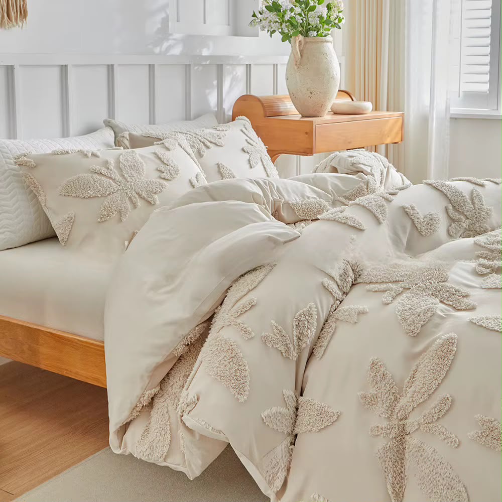 Embroidery Butterfly  Beige 220*240cm 229*264cm