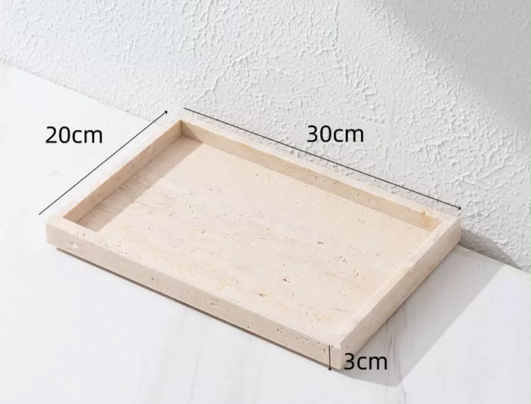 Wabi Sabi 30cm Stone Travertine Decor Trays