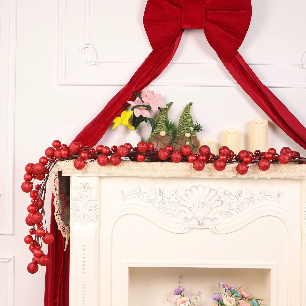 🎄✨ ARTIFICIAL CHRISTMAS BAUBLE GARLAND ✨🎄
