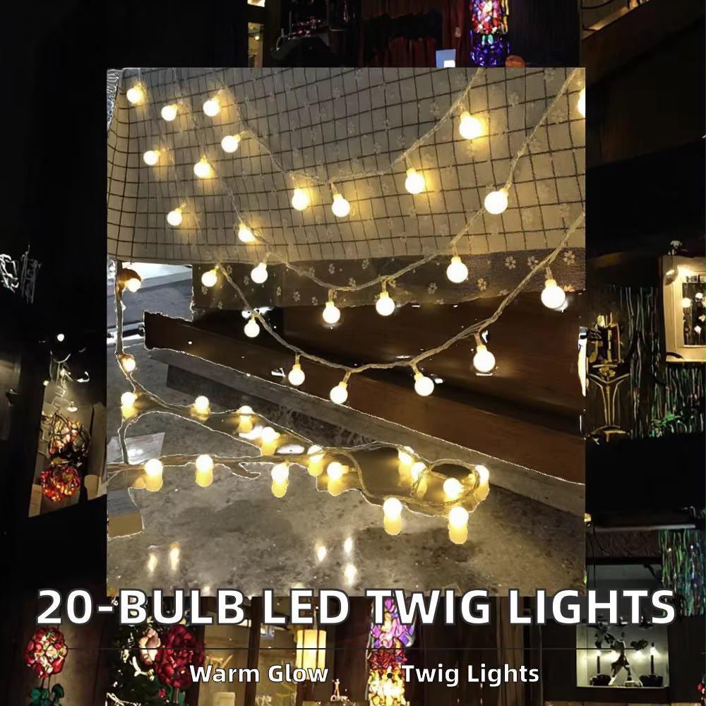 ✨ Warm White Star String Lights LED Bulb Twig Light✨