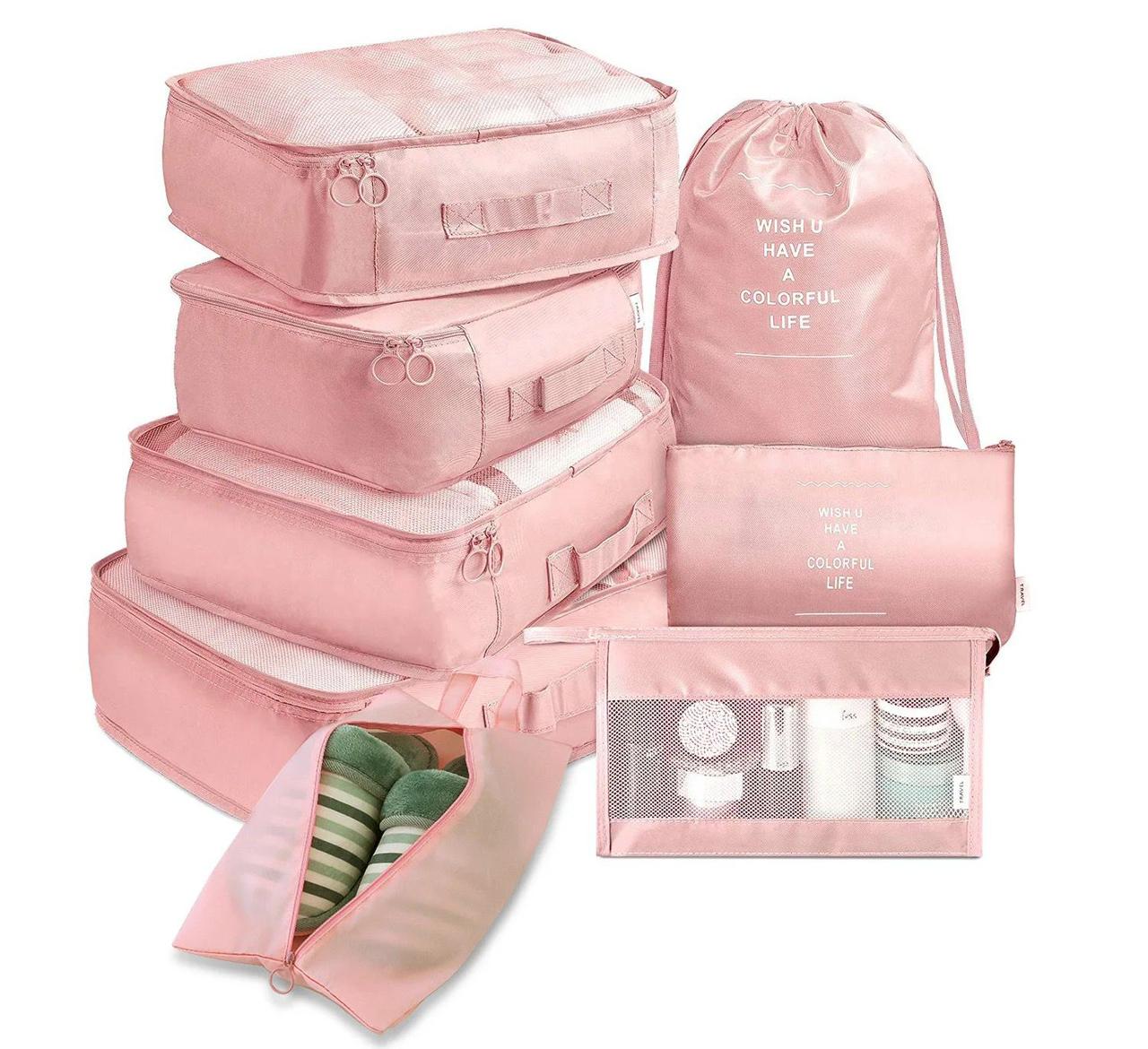 8pcs Luggage Travel Organizers for Suitcase with Toiletry Case