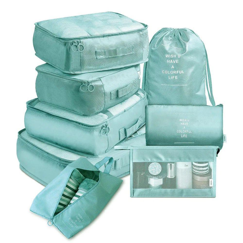 8pcs Luggage Travel Organizers for Suitcase with Toiletry Case