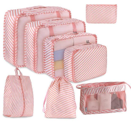 8pcs Luggage Travel Organizers for Suitcase with Toiletry Case