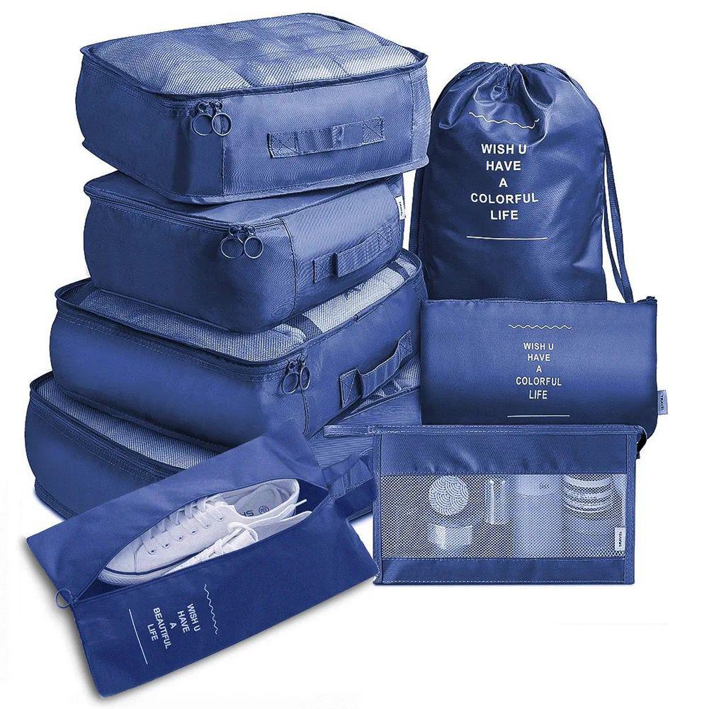8pcs Luggage Travel Organizers for Suitcase with Toiletry Case