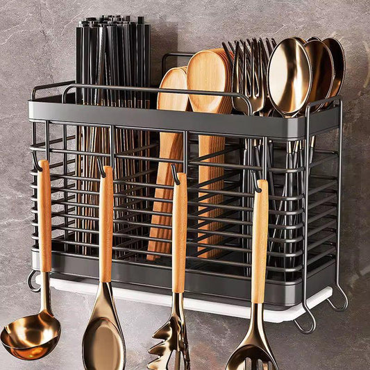 Multifunctional Stainless Steel Cutlery Storage Rack