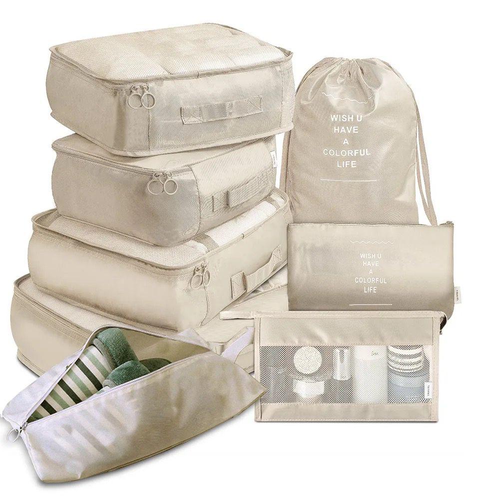 8pcs Luggage Travel Organizers for Suitcase with Toiletry Case