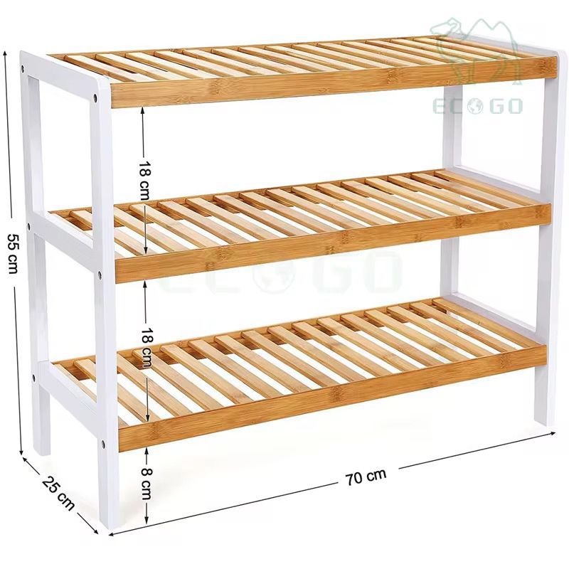3 Layer Natural Bamboo Shoe Rack / Storage Organizer