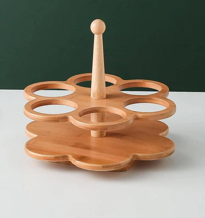 6 in 1 Rotating spice rack  With spoon /Seasoning set with Bamboo stand